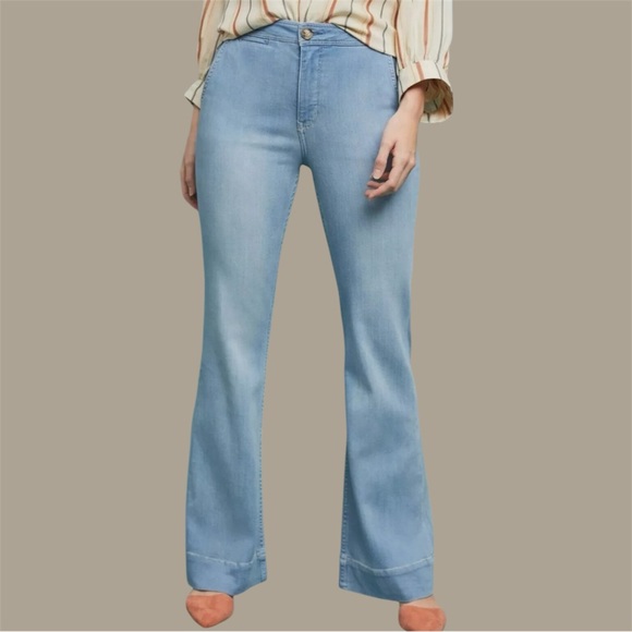 Pilcro and the Letterpress Light Blue High Rose Bootcut Jeans Sz 30